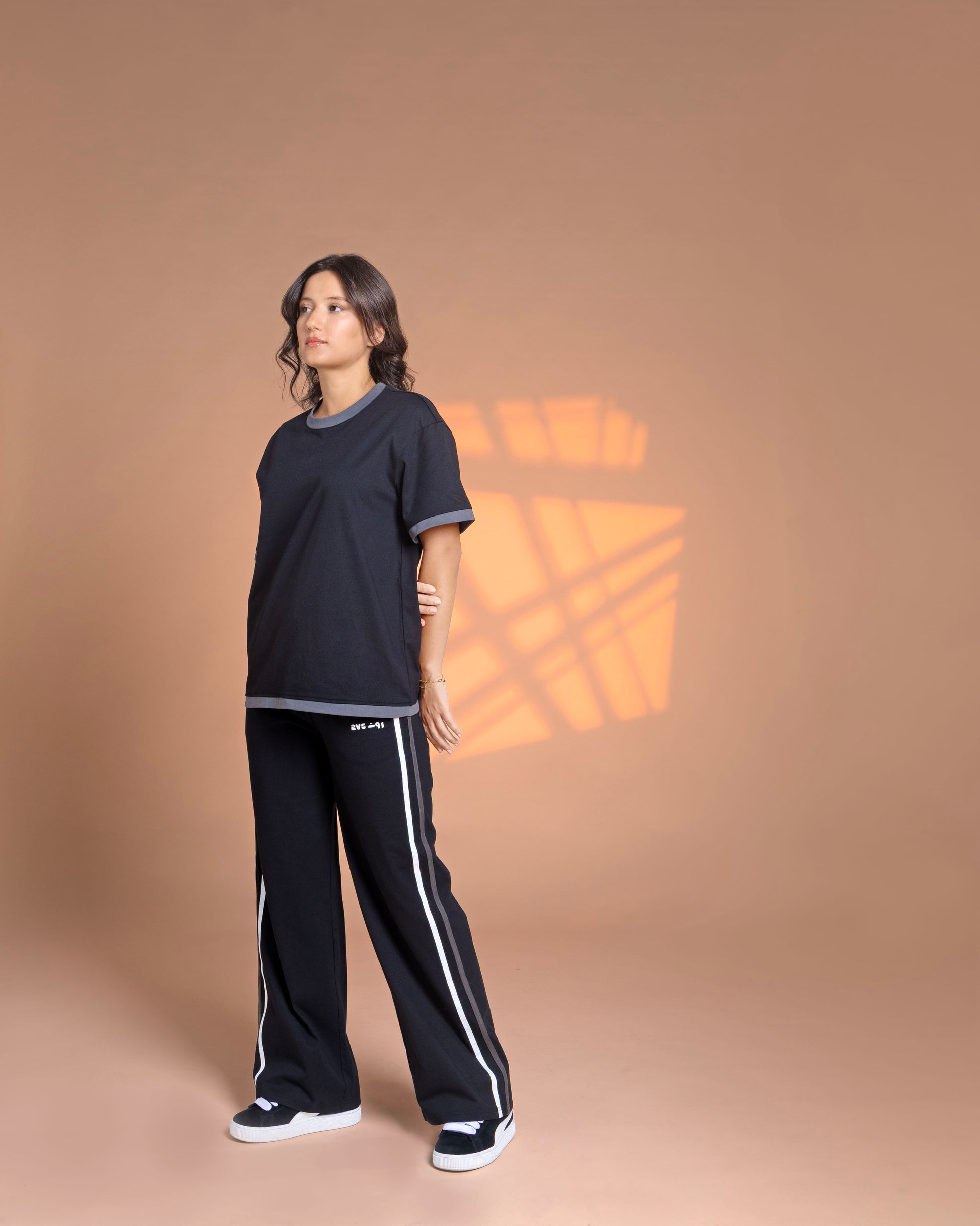 Women's Black Two-Piece Set – T-Shirt & Pants