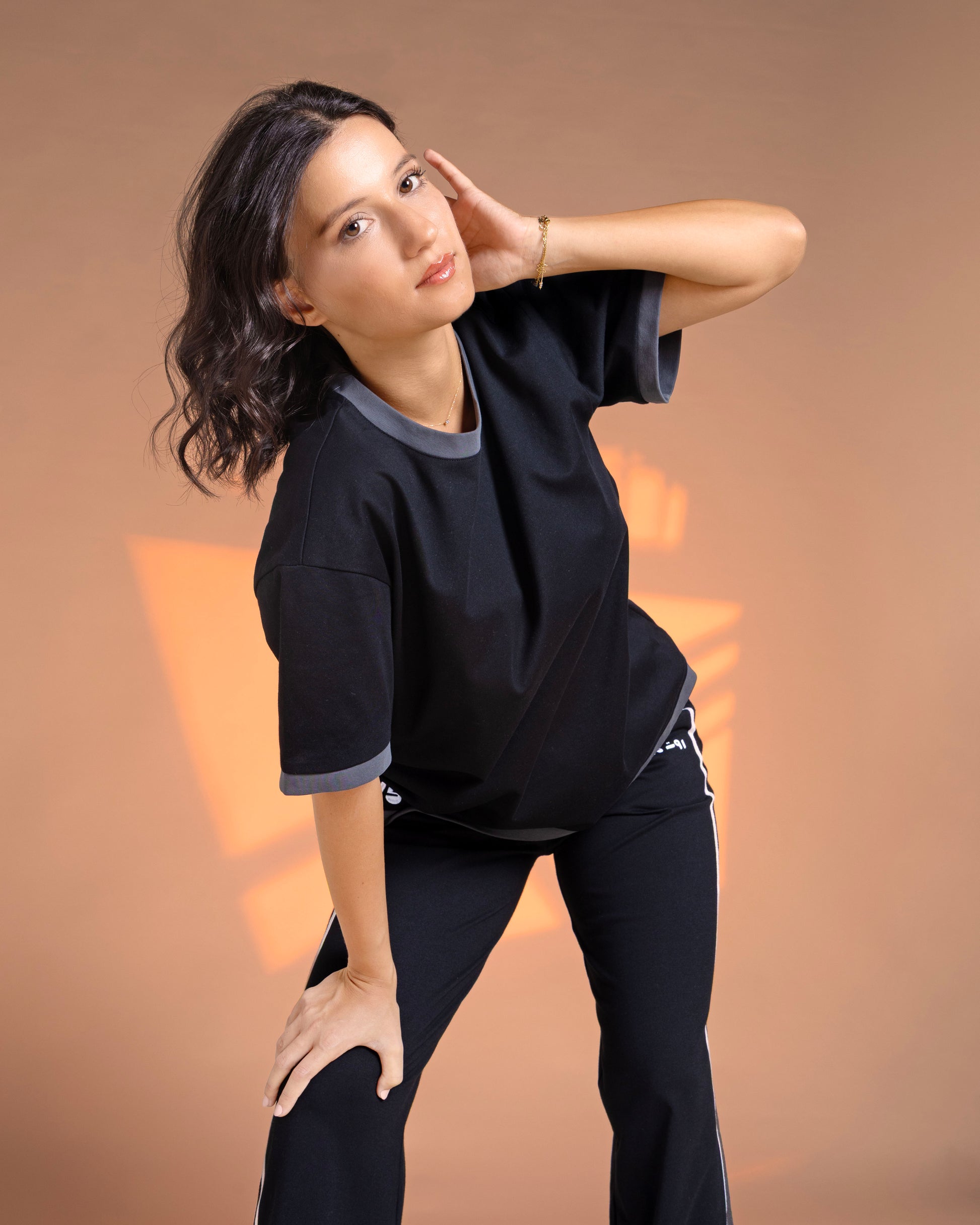 Women's Black Two-Piece Set – T-Shirt & Pants