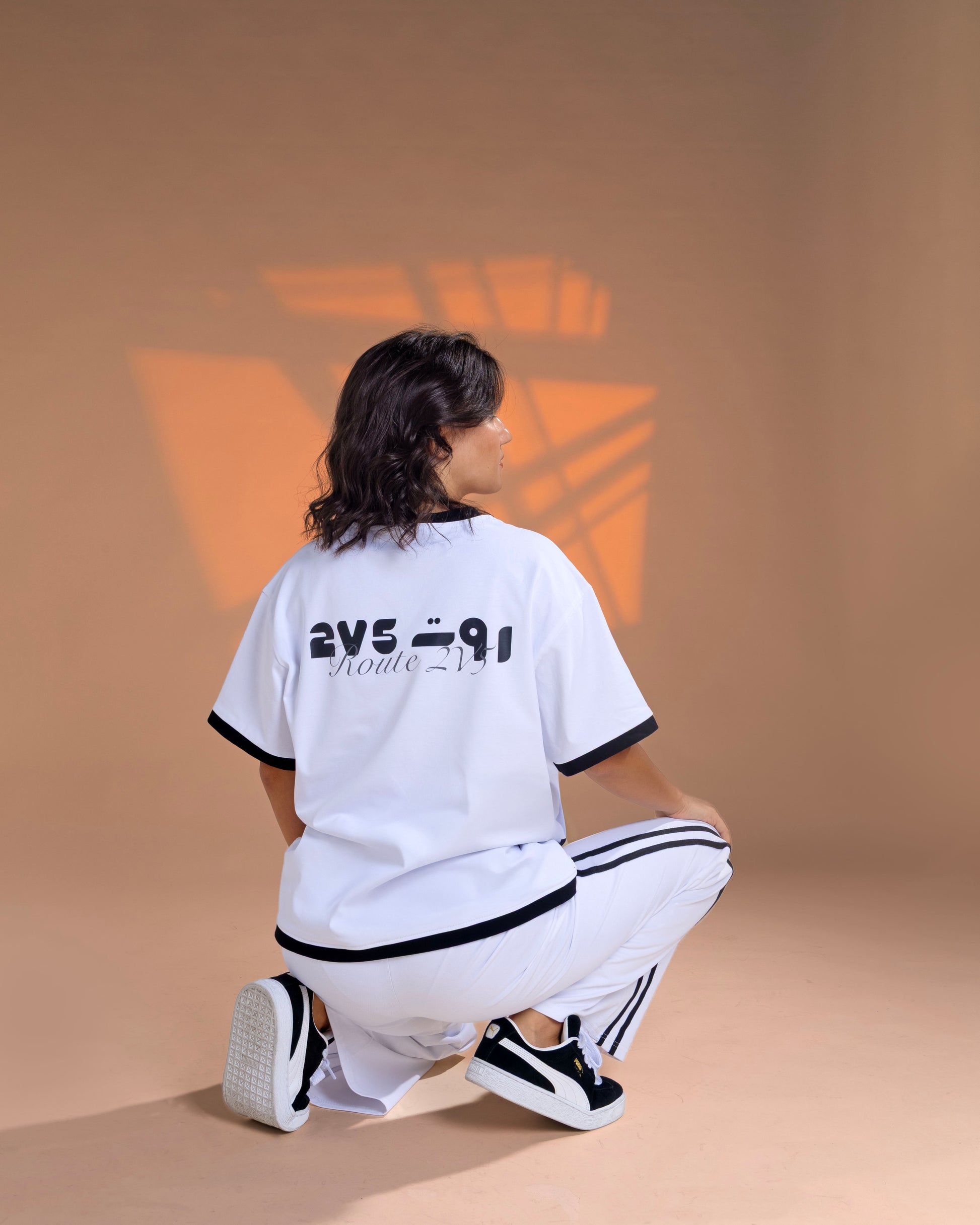 Women's White Two-Piece Set – T-Shirt & Pants