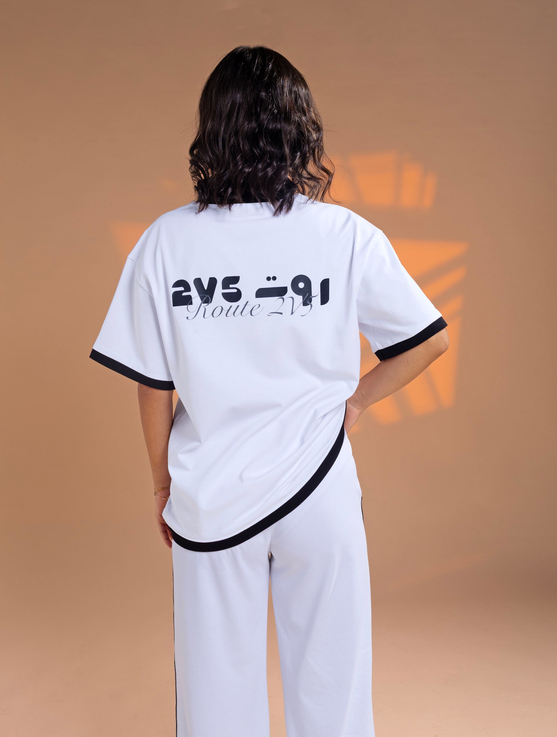 Women's White Two-Piece Set – T-Shirt & Pants